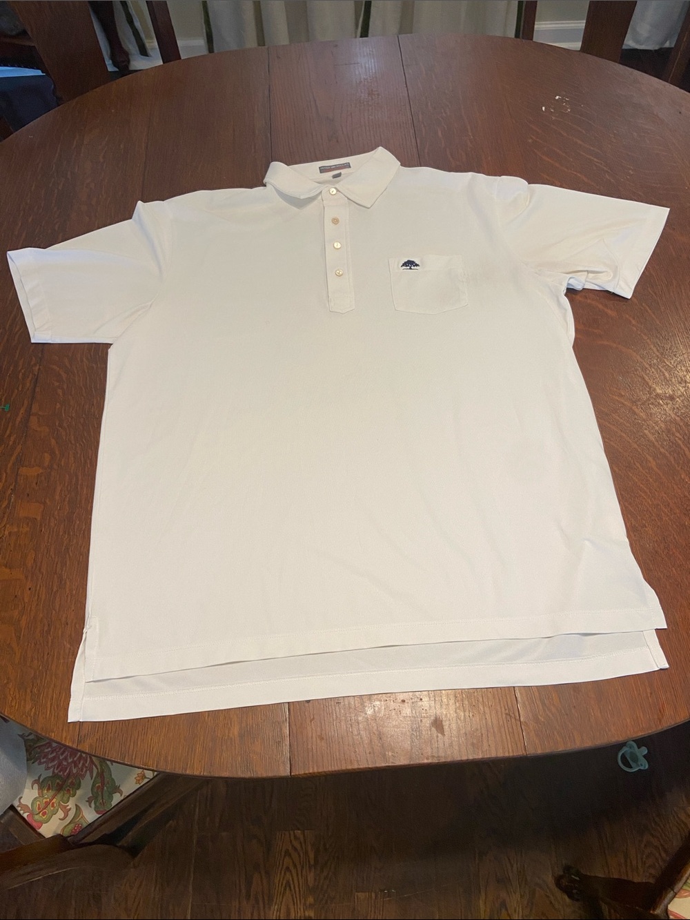 Peter Millar White Men's Polo with Chest Pocket